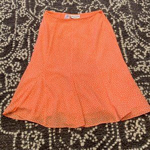Pendleton Orange Polka Dot A-Line Midi Skirt, Size 4